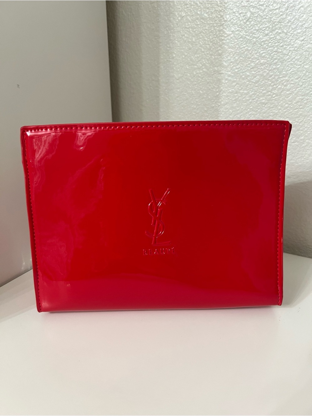 YSL new beauty red makeup bag